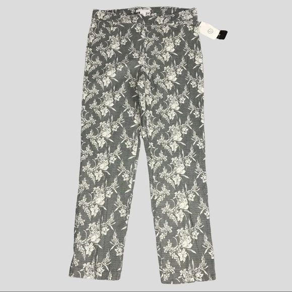 Linda Mathews NWT Pique Print Pants Womens Large High Waist Stretchy - Picture 1 of 10